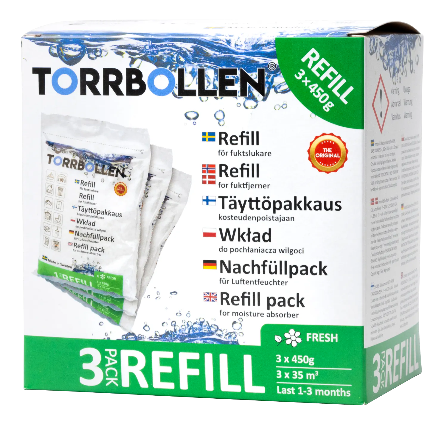 G. Funder Torrbollen Affugter Refill 3-pack Fresh Scent 3 pcs