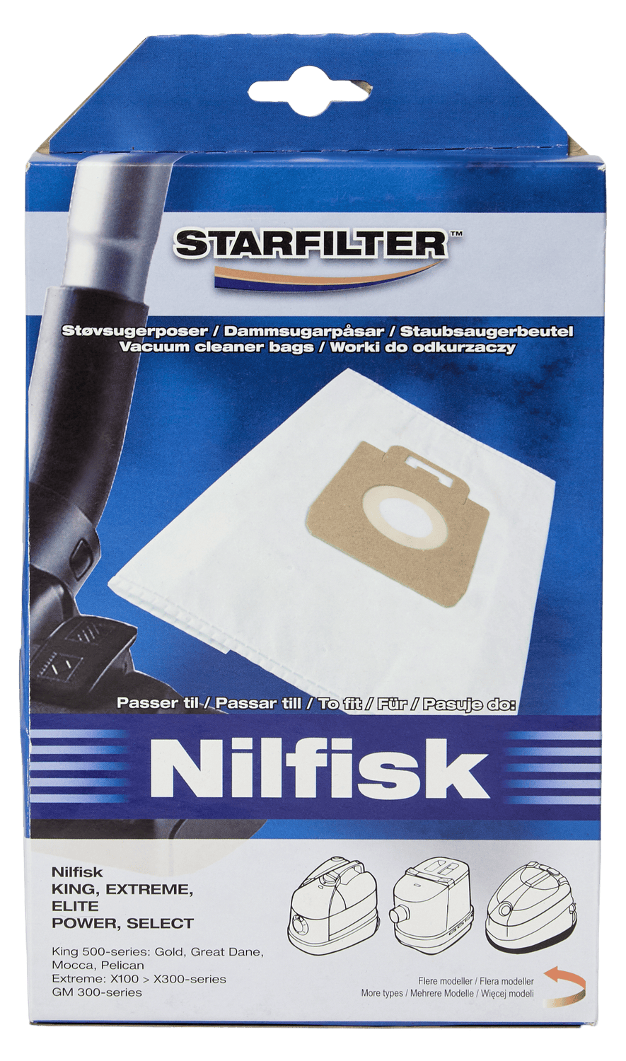 Starfilter Startfilter Støvsugerposer Nilfisk King 4 stk