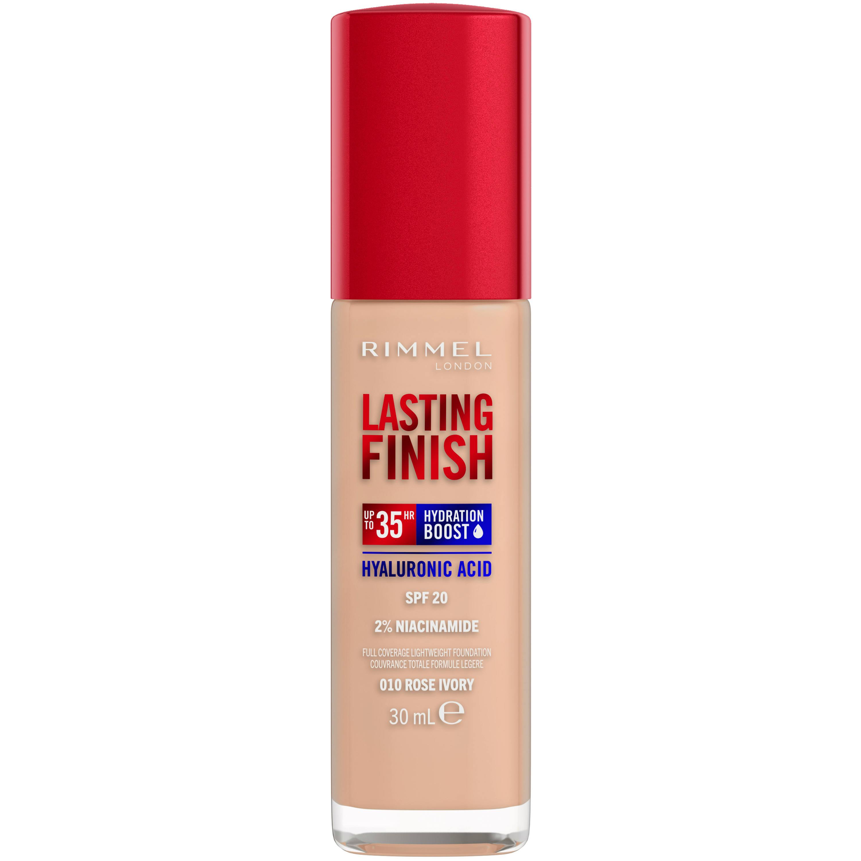 Rimmel Lasting Finish 35H Hydration Boozt Foundation SPF20 010 Rose Ivory 30 ml