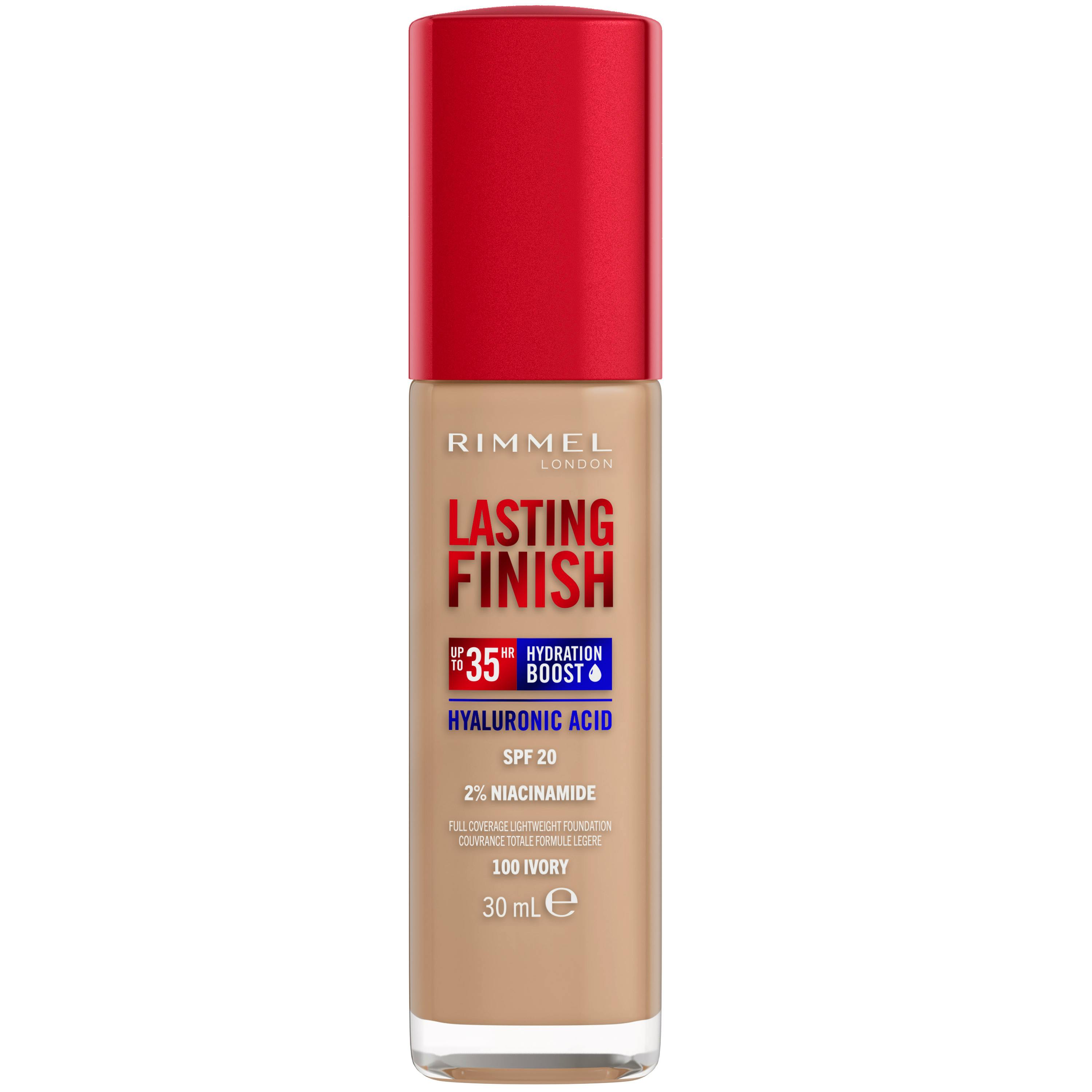 Rimmel Lasting Finish 35H Hydration Boozt Foundation SPF20 100 Ivory 30 ml