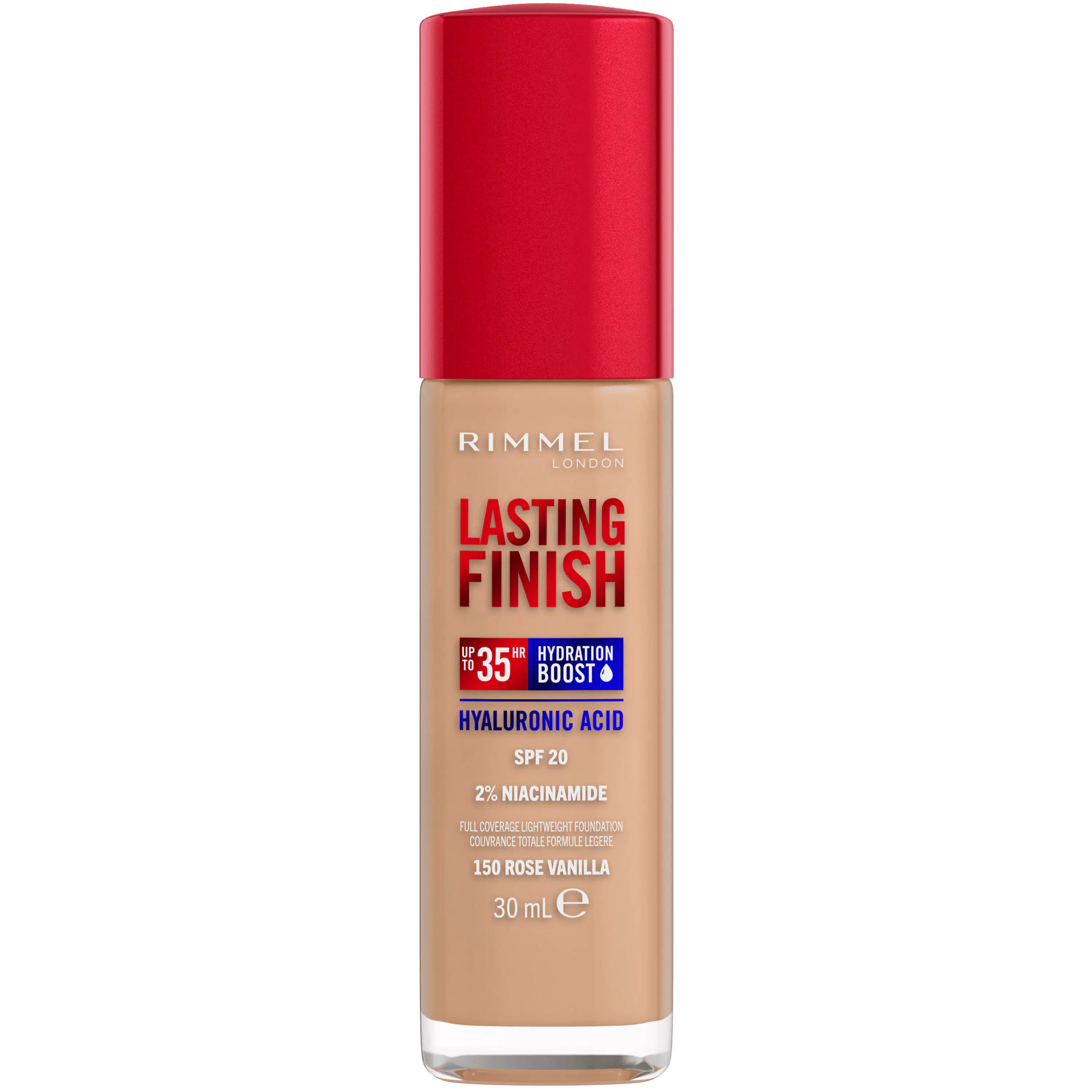 Rimmel Lasting Finish 35H Hydration Boozt Foundation SPF20 150 Rose Vanilla 30 ml