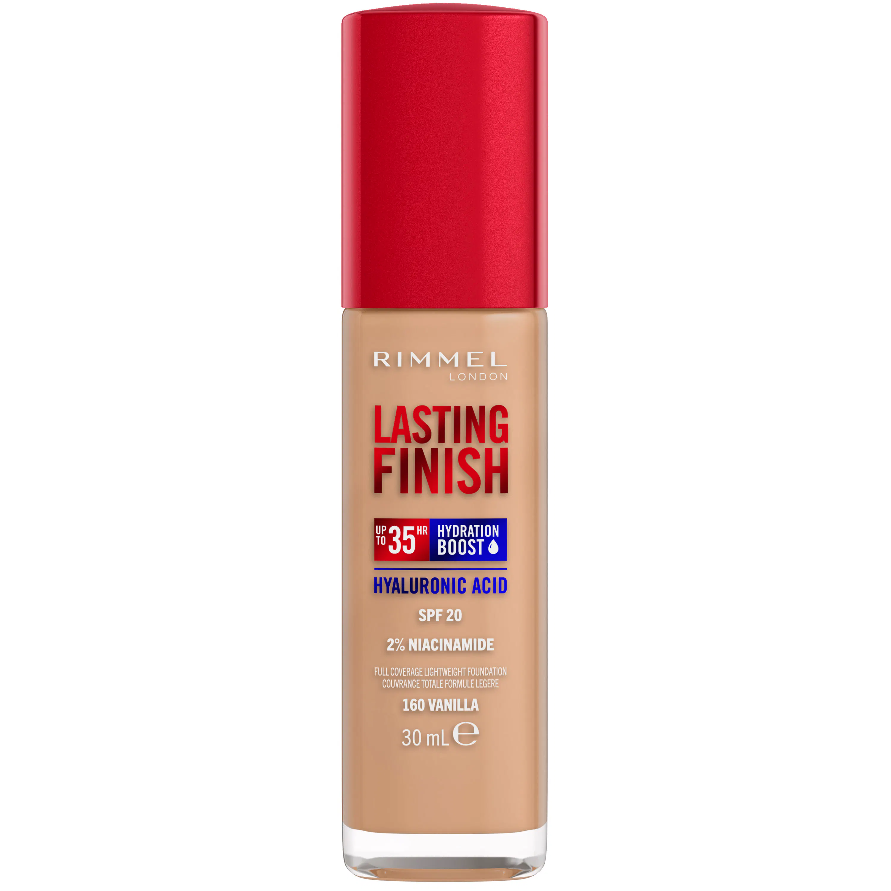 Rimmel Lasting Finish 35H Hydration Boozt Foundation SPF20 160 Vanilla 30 ml