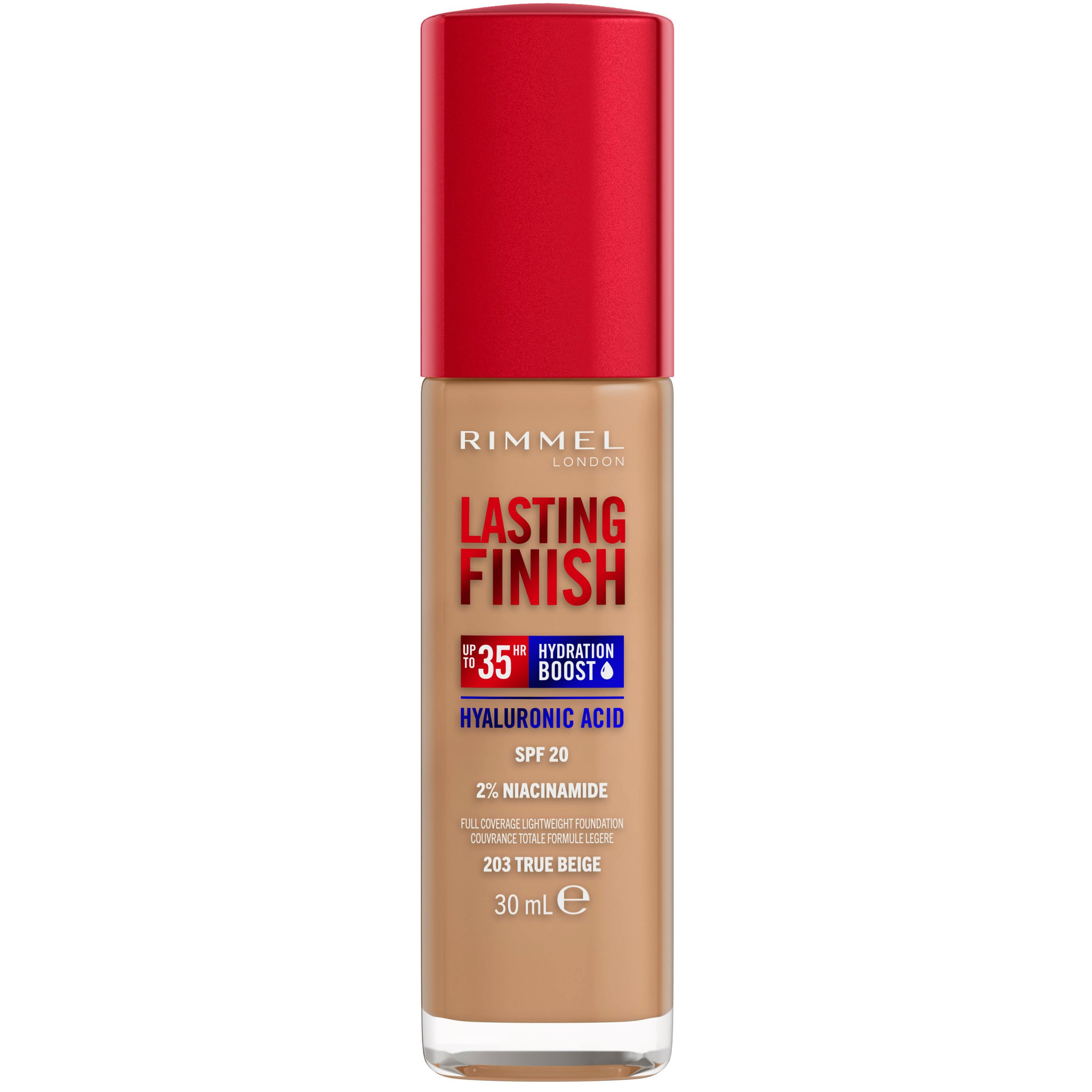Rimmel Lasting Finish 35H Hydration Boozt Foundation SPF20 203 True Beige 30 ml
