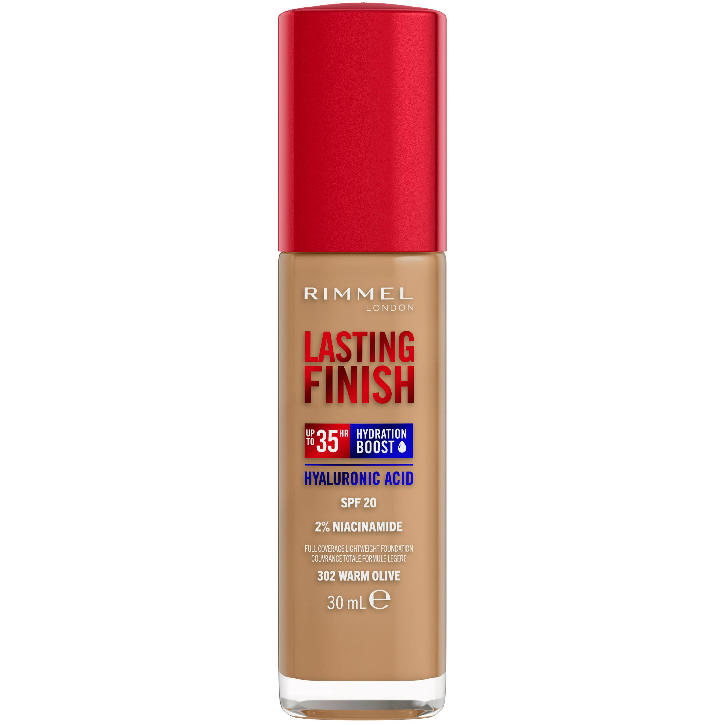 Rimmel Lasting Finish 35H Hydration Boozt Foundation SPF20 302 Olive 30 ml
