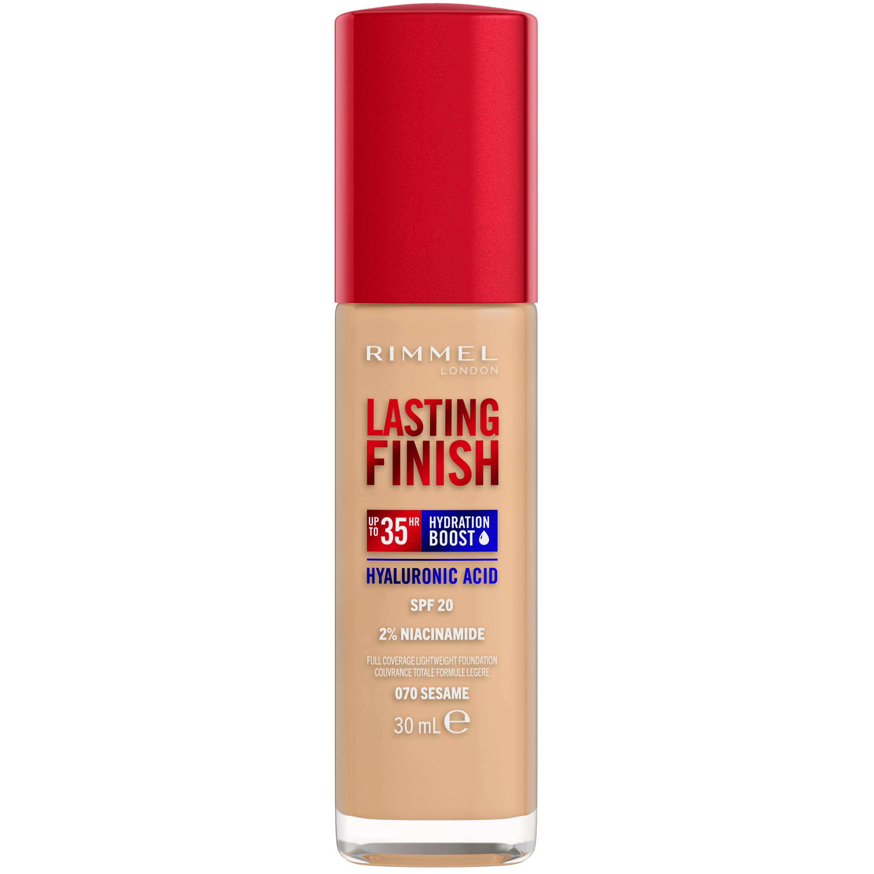 Rimmel Lasting Finish 35H Hydration Boozt Foundation SPF20 70 Sesame 30 ml
