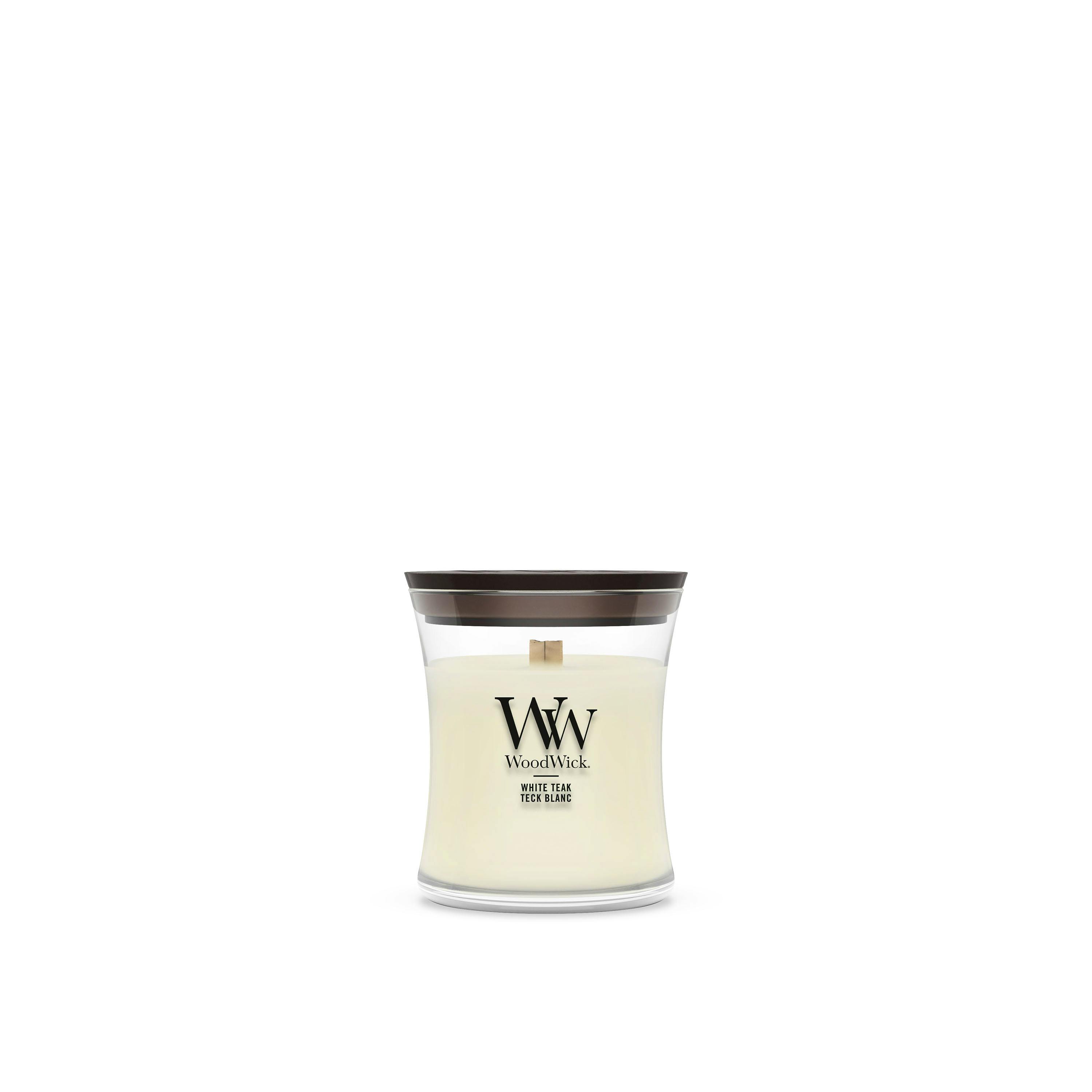 WoodWick Scented Candle White Teak 85 g