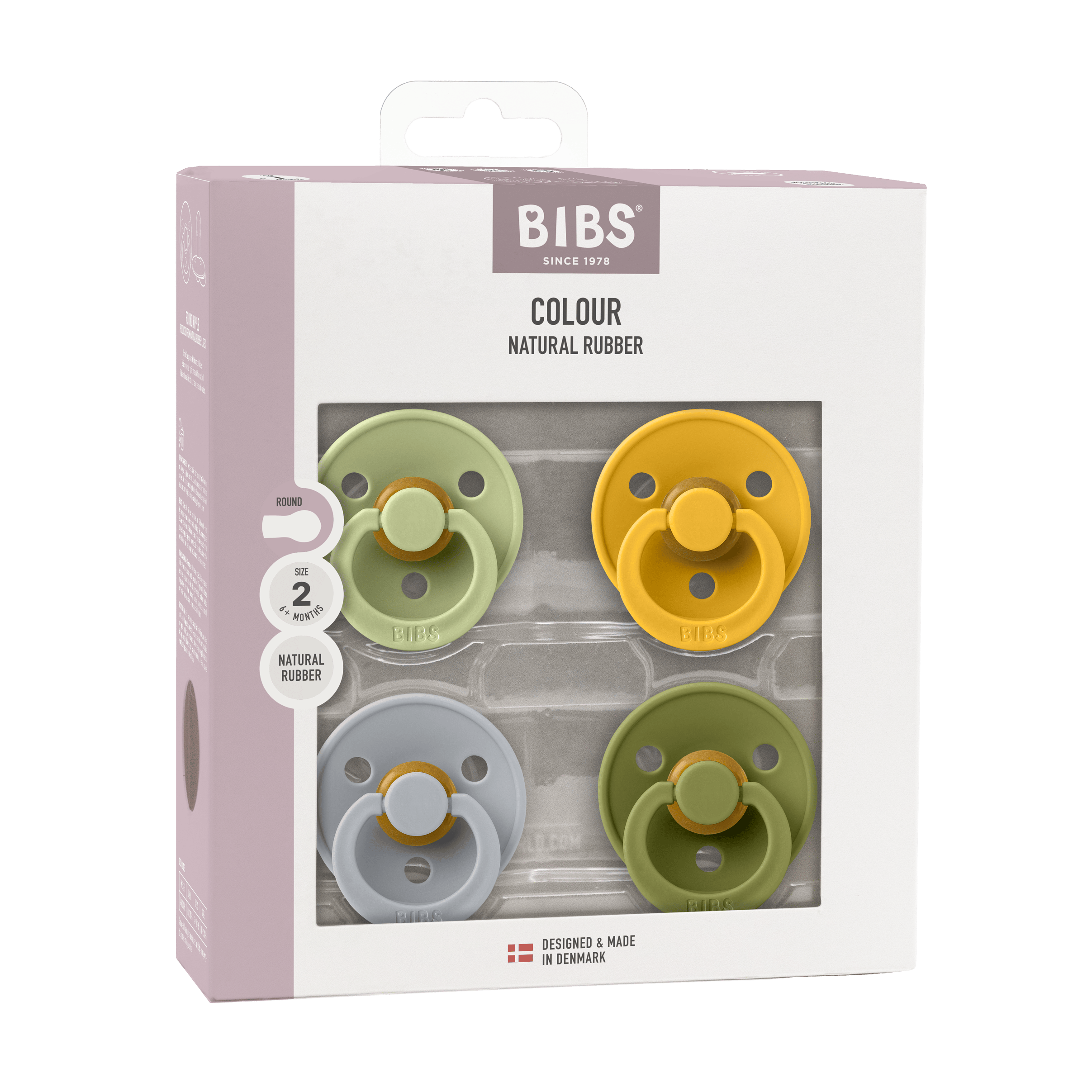 BIBS Pacifier Colour Latex Size Green Garden Lush 4 stk