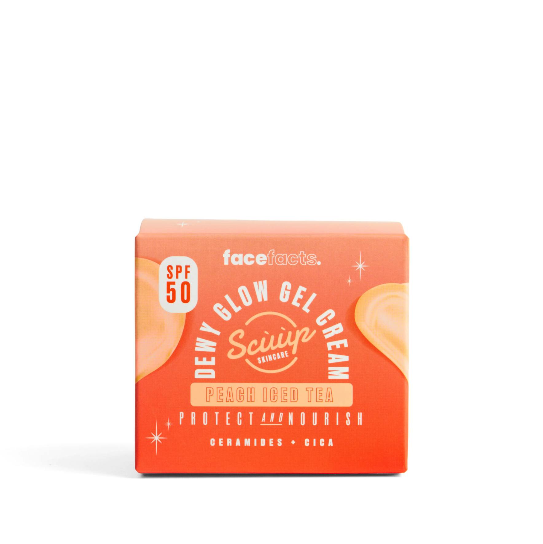 Face Facts Scuup Peach Iced Tea Dewy Glow Gel Cream SPF50 94.5 g