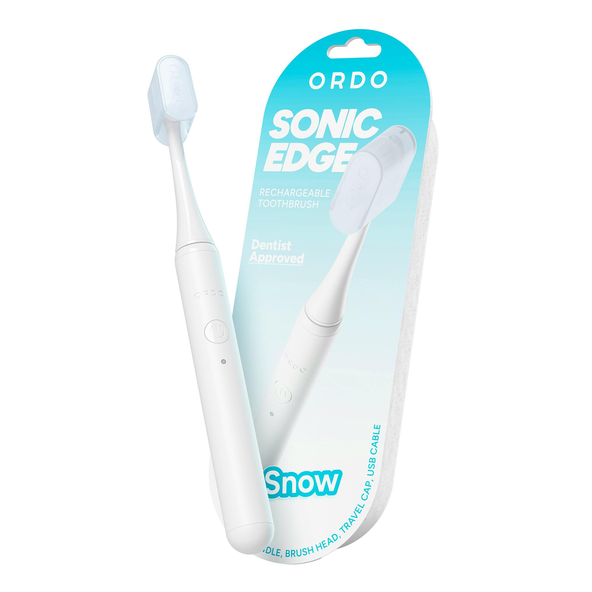 Ordo Sonic Edge Rechargeable Toothbrush Snow 1 stk