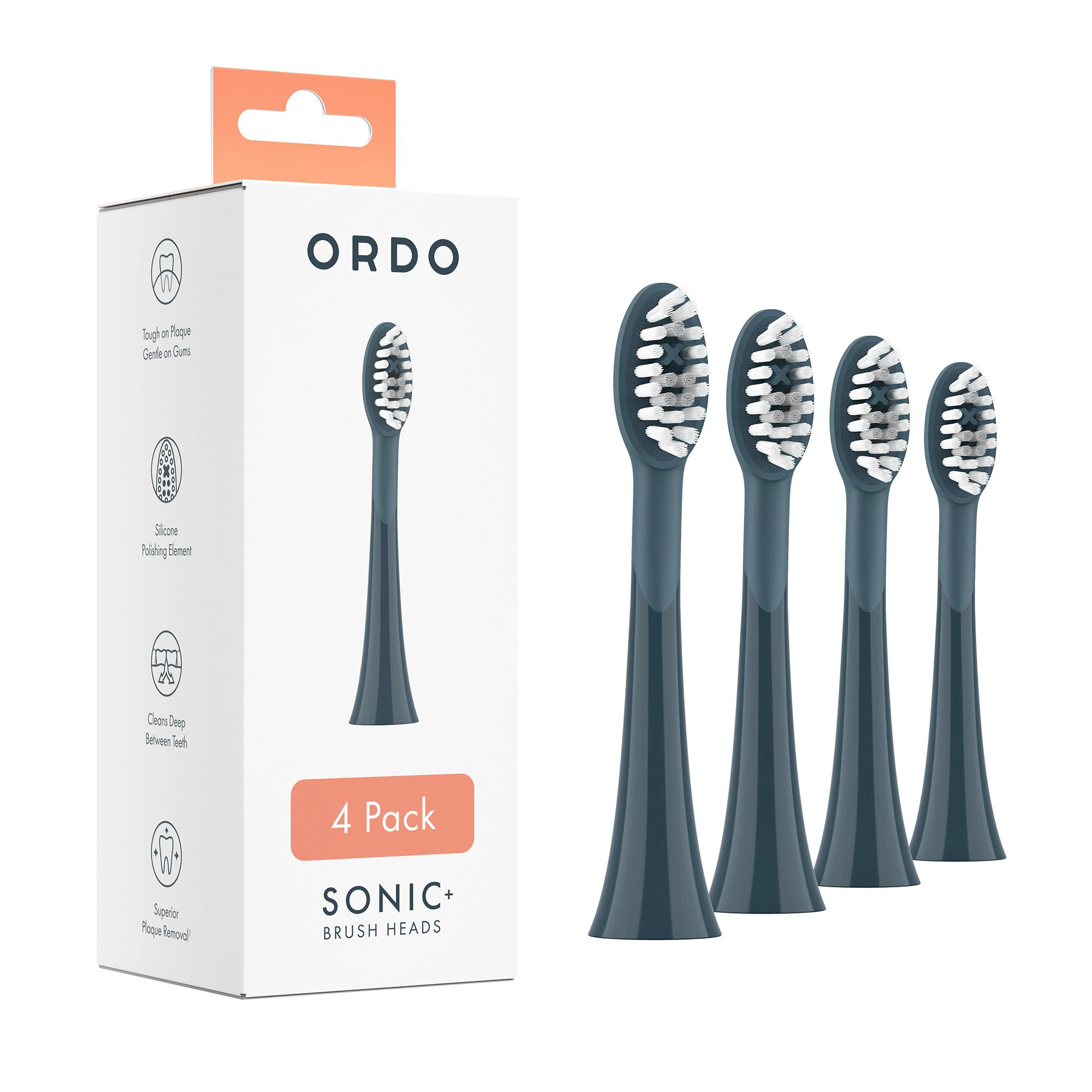 Ordo Sonic+ Brush Heads Charcoal Grey 4 stk