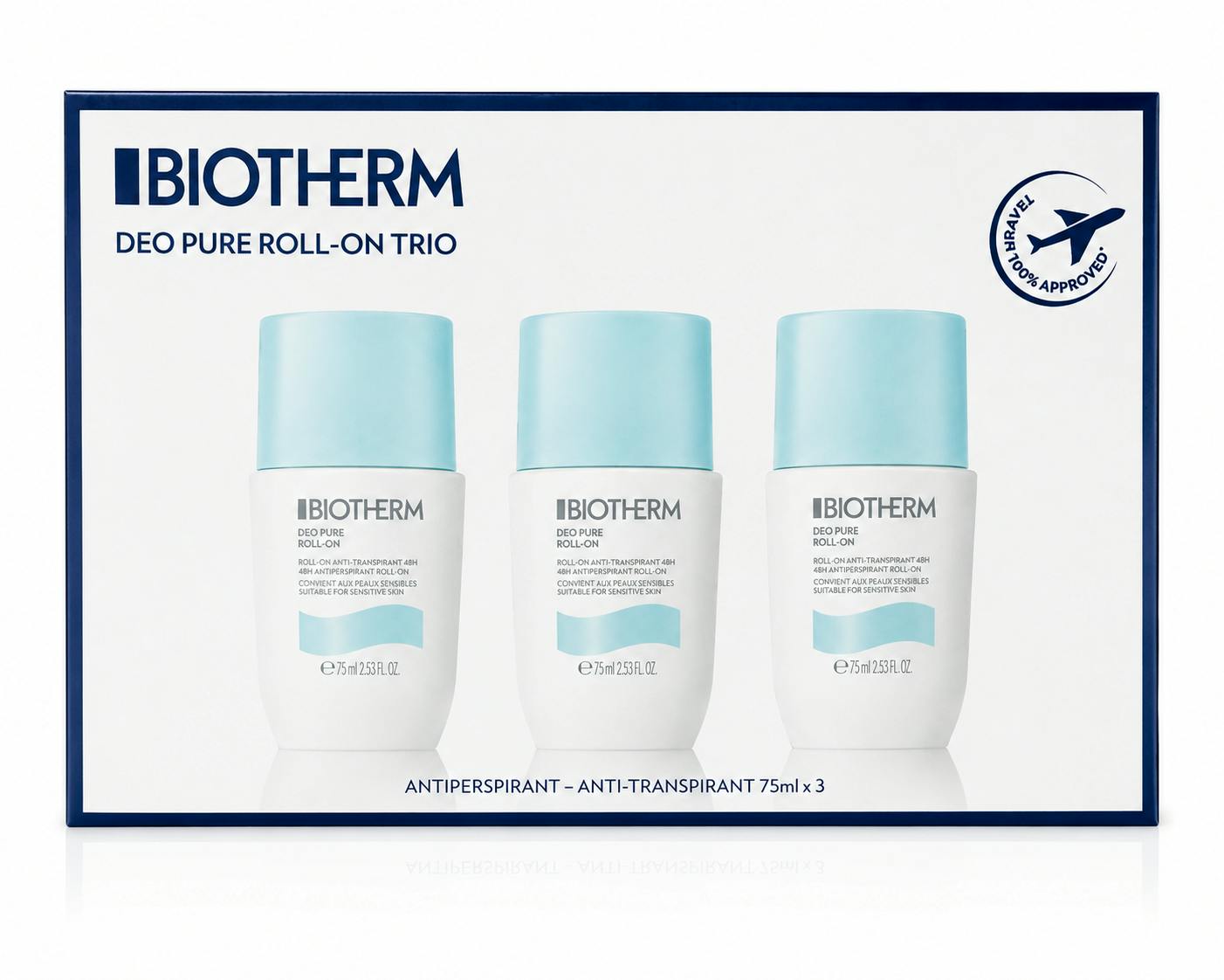 Biotherm Deo Pure Antiperspirant Roll On Deo Trio 3 x 75 ml