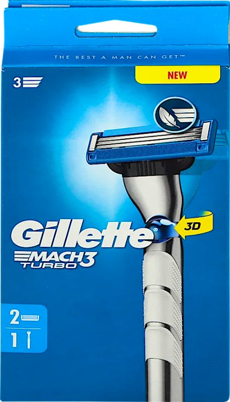 Gillette Mach 3 Turbo Razor + 1 Blade 1 pcs + 2 st