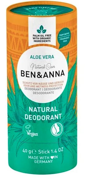 Ben & Anna Natural Deodorant Fragrance Free Aloe Vera 40 g