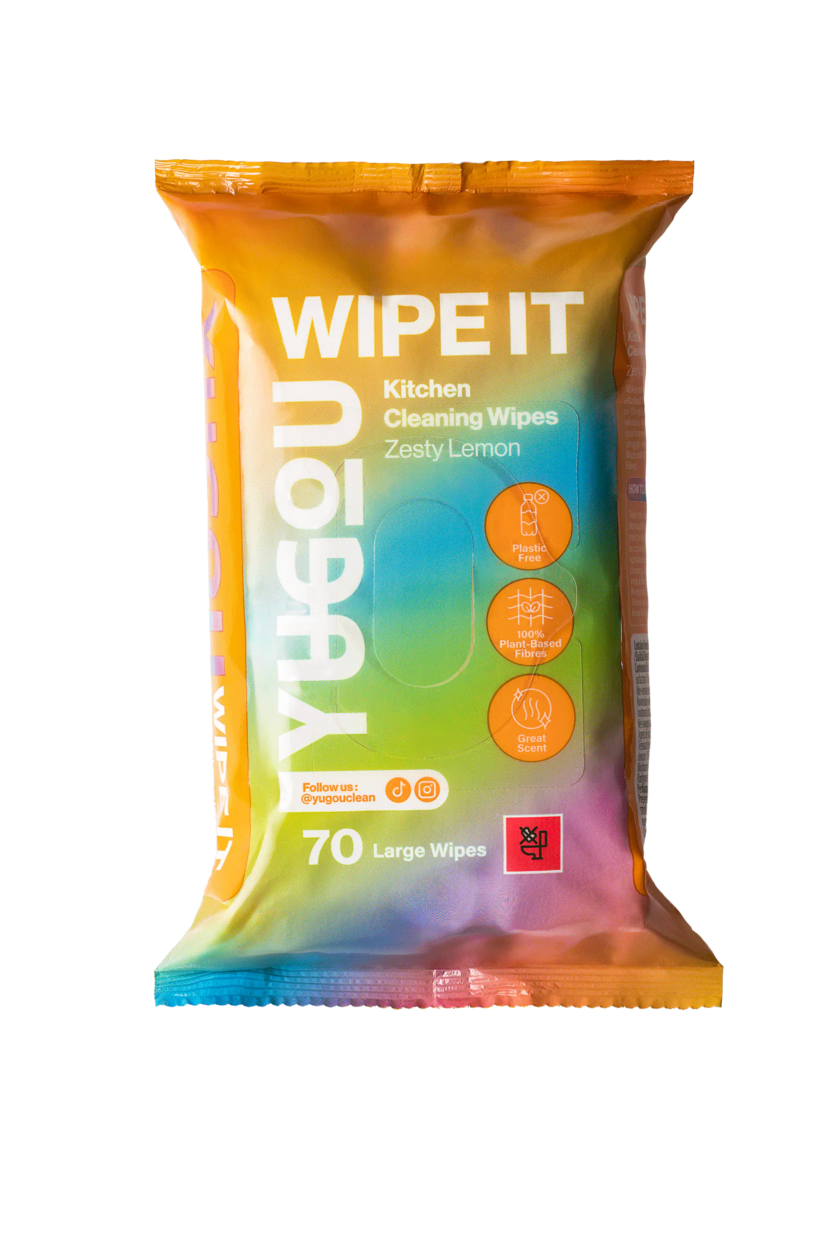 YUGOU Wipe It Kitchen Cleaning Wipes Zesty Lemon 70 pcs