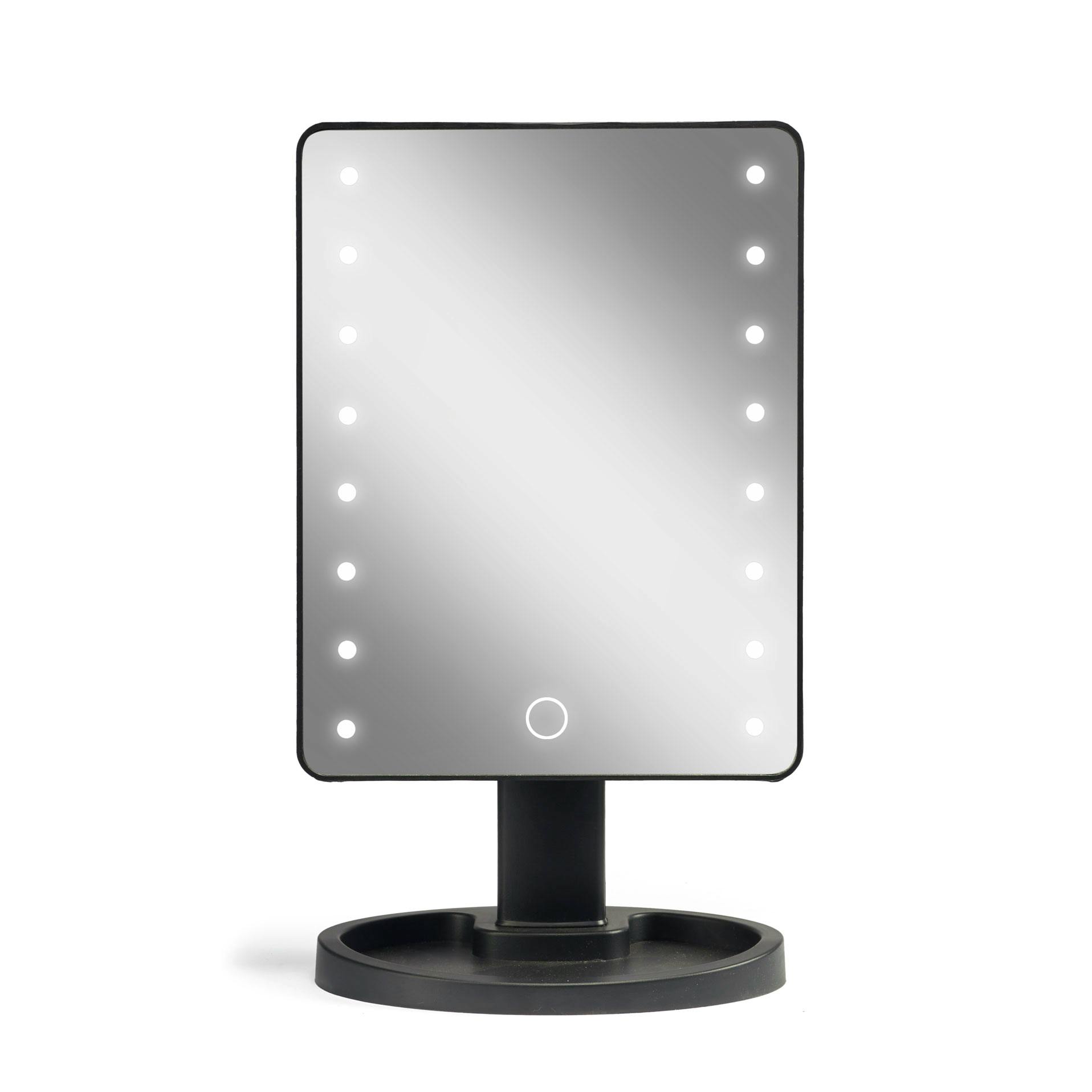 Gillian Jones Black Hollywood Mirror with Touch, LED light and USB-C 1 st