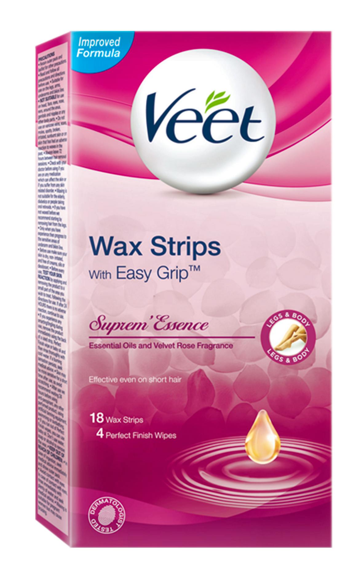 Veet Wax Strips Supreme Essence Easy Grip 18 st 3.99 EUR luxplus.nl
