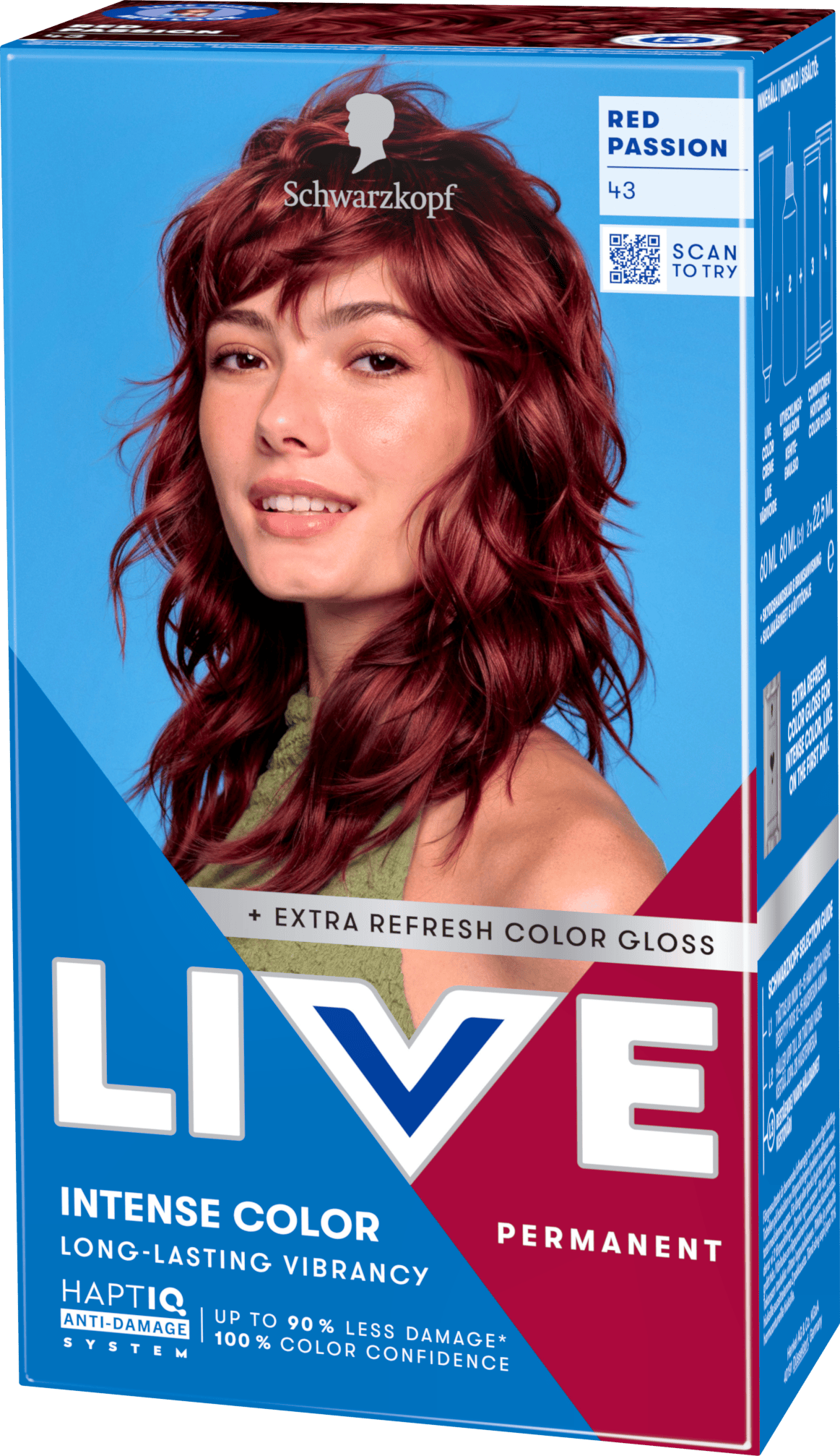 Schwarzkopf LIVE Intense Color 43 Red Passion 1 st