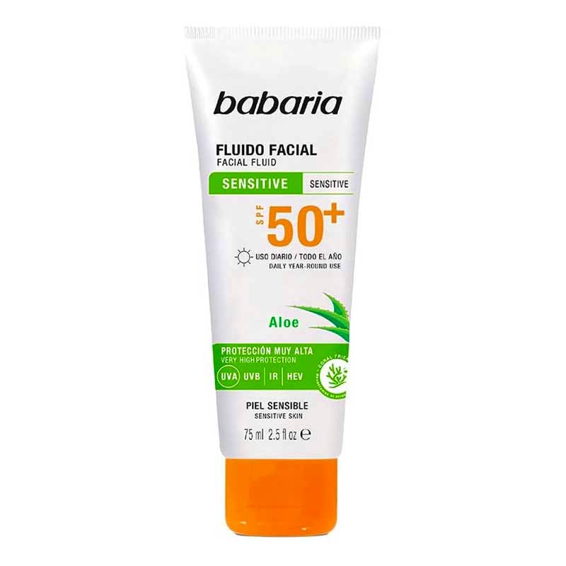 Babaria Aloe Vera Sun Facial Sun Cream Sensitive Skin SPF50+ 75 ml