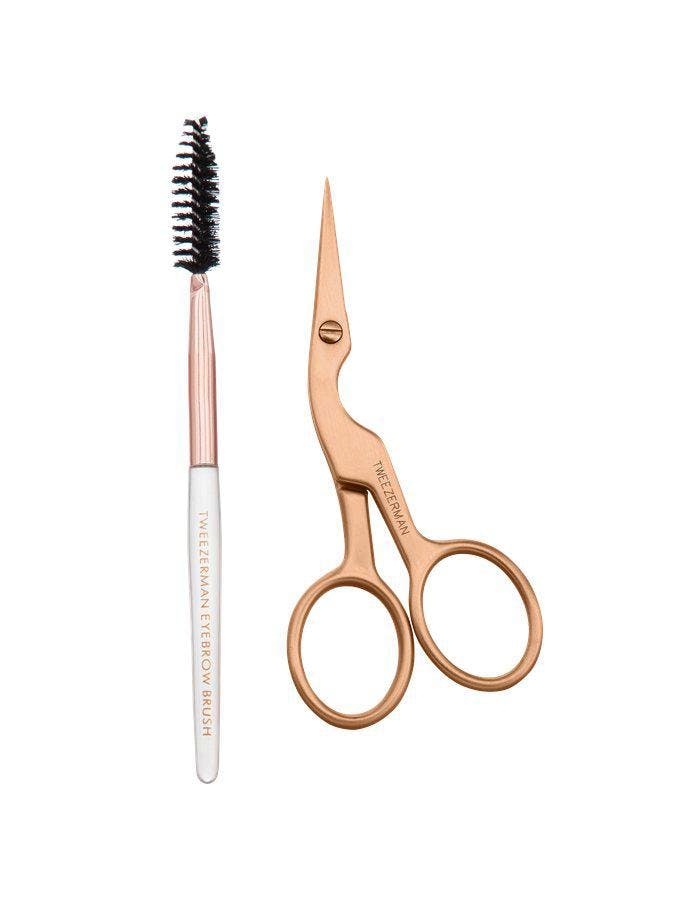 Tweezerman Rose Gold Brow Shaping Scissors And Brush 2 st