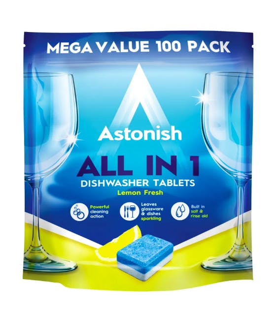 Astonish All-in-1 Dishwasher Tablets Lemon Fresh 100 st