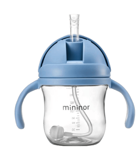 Mininor Straw Bottle Tritan Blue 220 ml