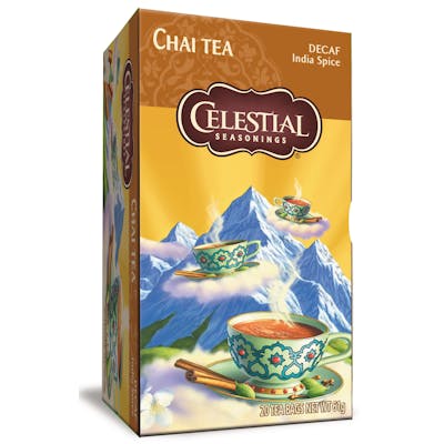 Celestial Chai Tea Decaf India Spice 20 pussia