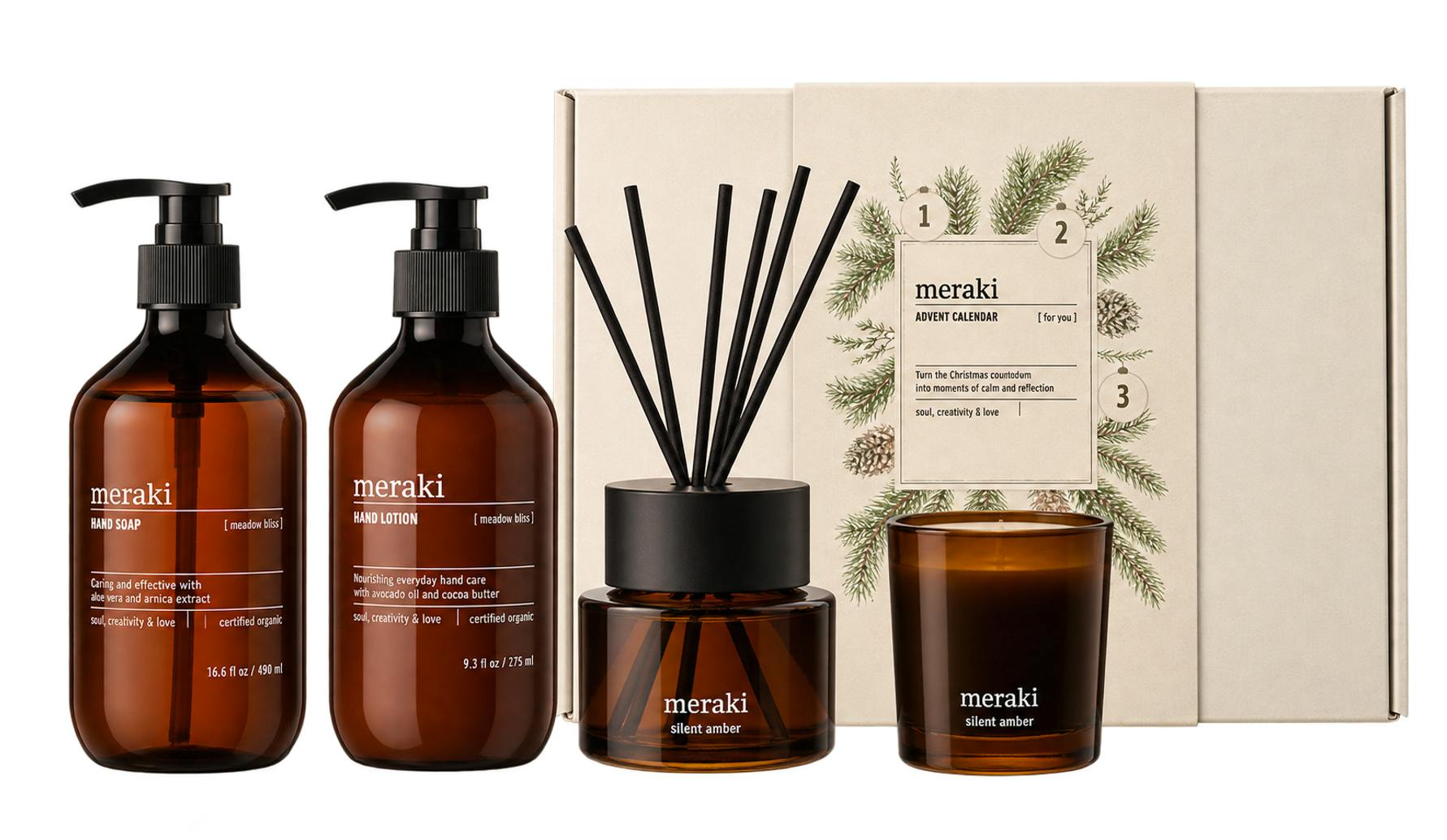 Meraki Julekalender 490 ml + 275 ml + 200 g + 100 ml