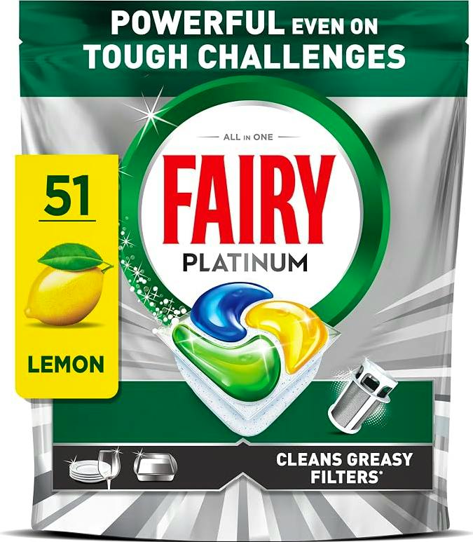 Fairy Platinum All In One Dishwasher Tablets Lemon 51 st