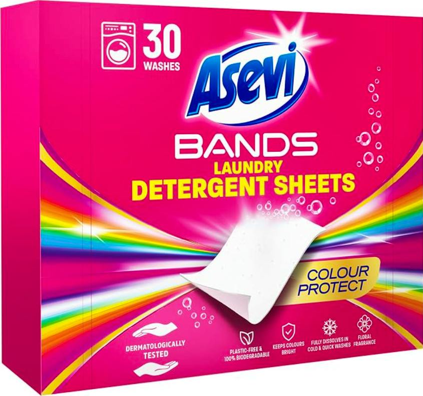 Asevi Laundry Detergent Sheets Colour Protect 30 kpl