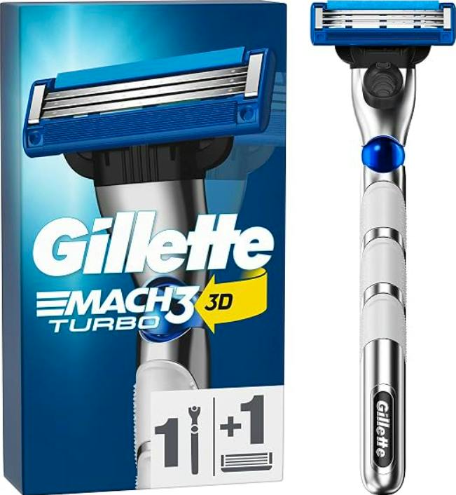 Gillette Gillette Mach3 Turbo Shaving System with 3 Blades For Men 1 pcs + 1 st