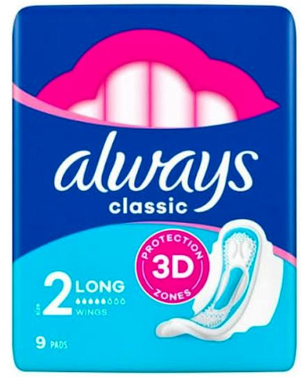 Always Maxi Classic Long Plus Pads 9 stk