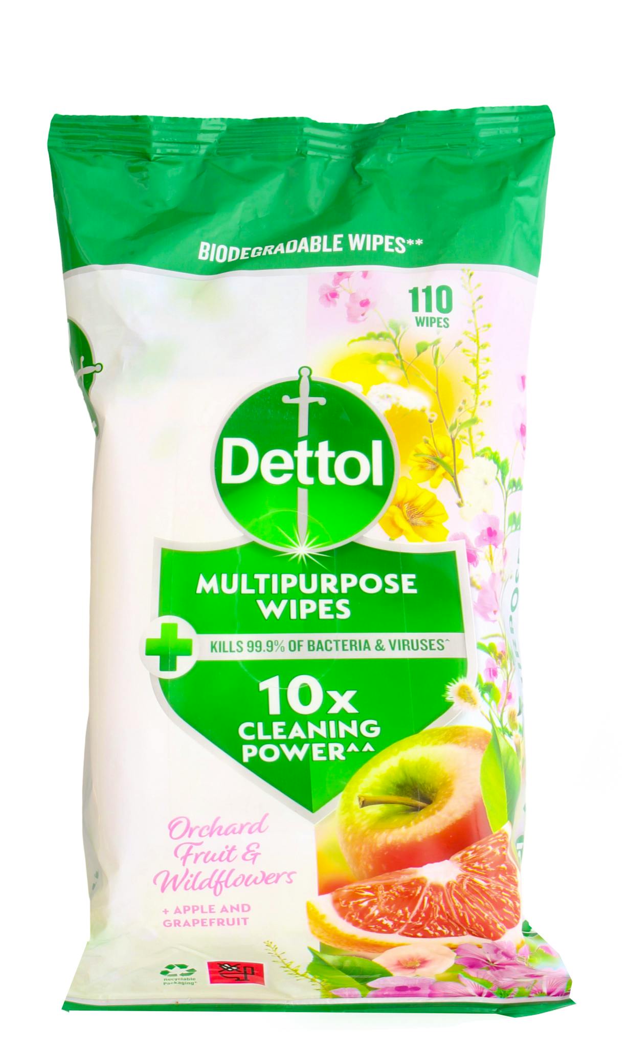 Dettol Anti-Bacterial Surface Wipes Apple & Grape 110 kpl