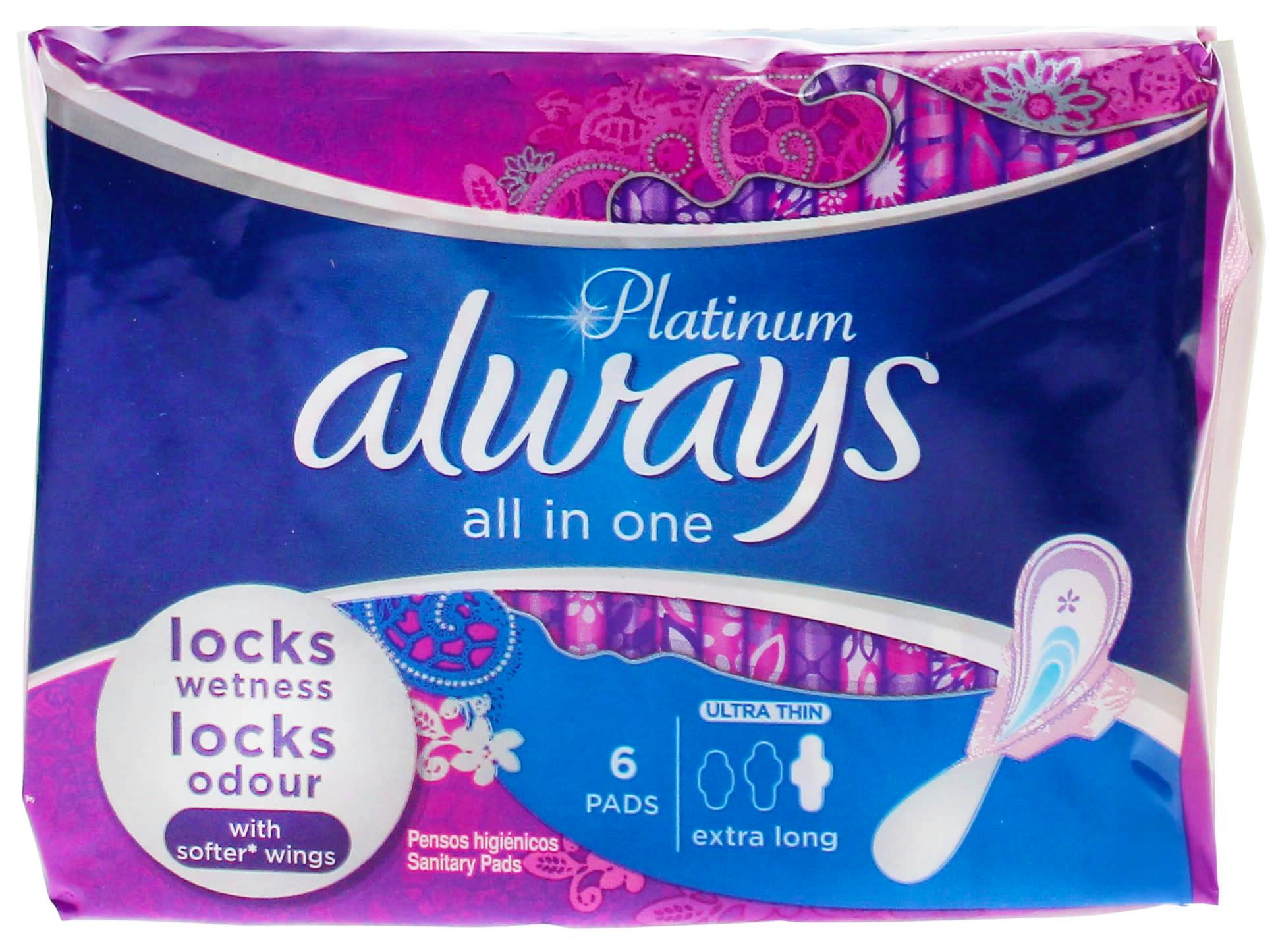 Always Platinum All In One Extra Long Ultra Thin Pads 6 st