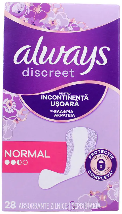Always Discreet Liners Normal 28 st