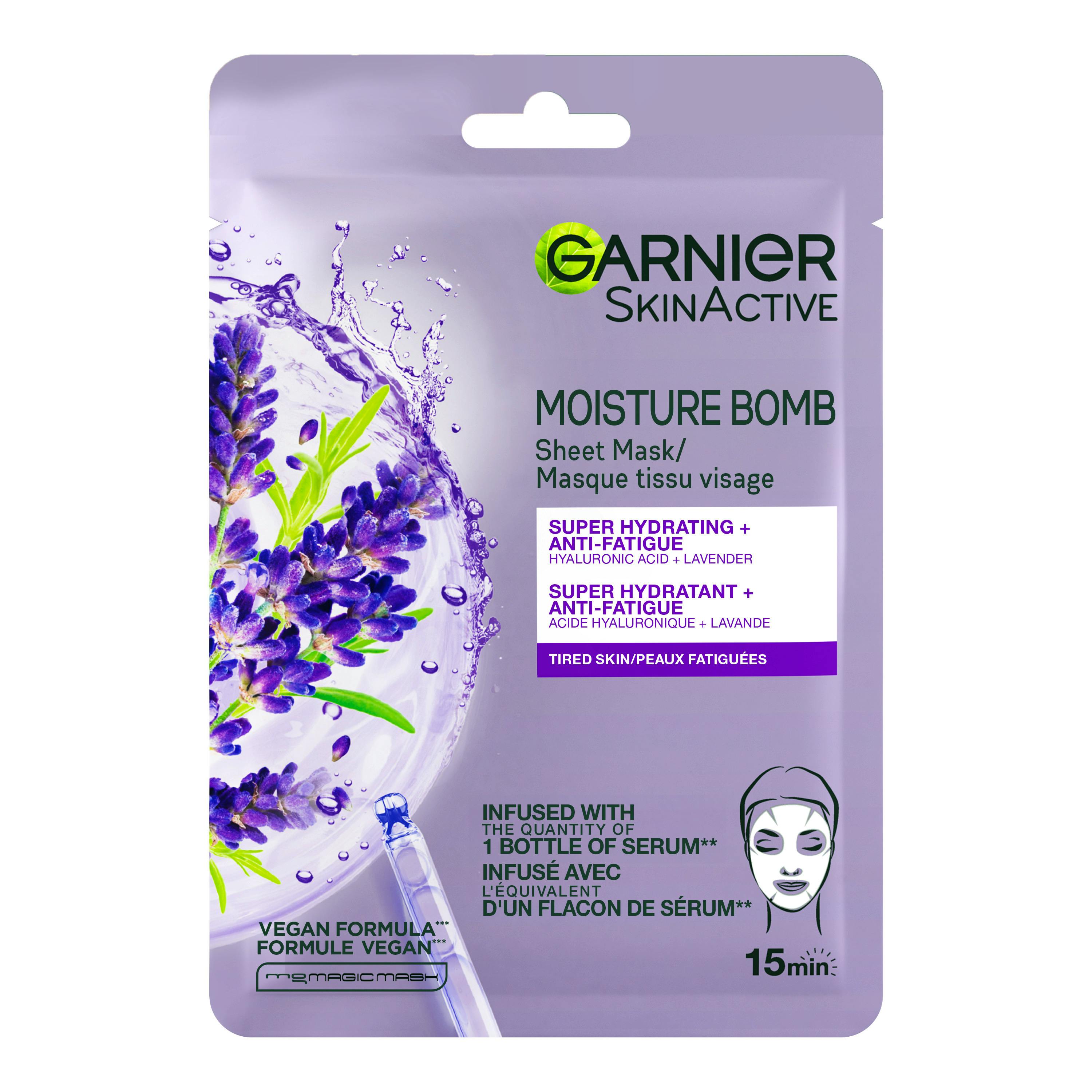 Garnier Moisture Bomb Super Hydrating & Anti Fatigue Lavender Tissue Mask 1 stk