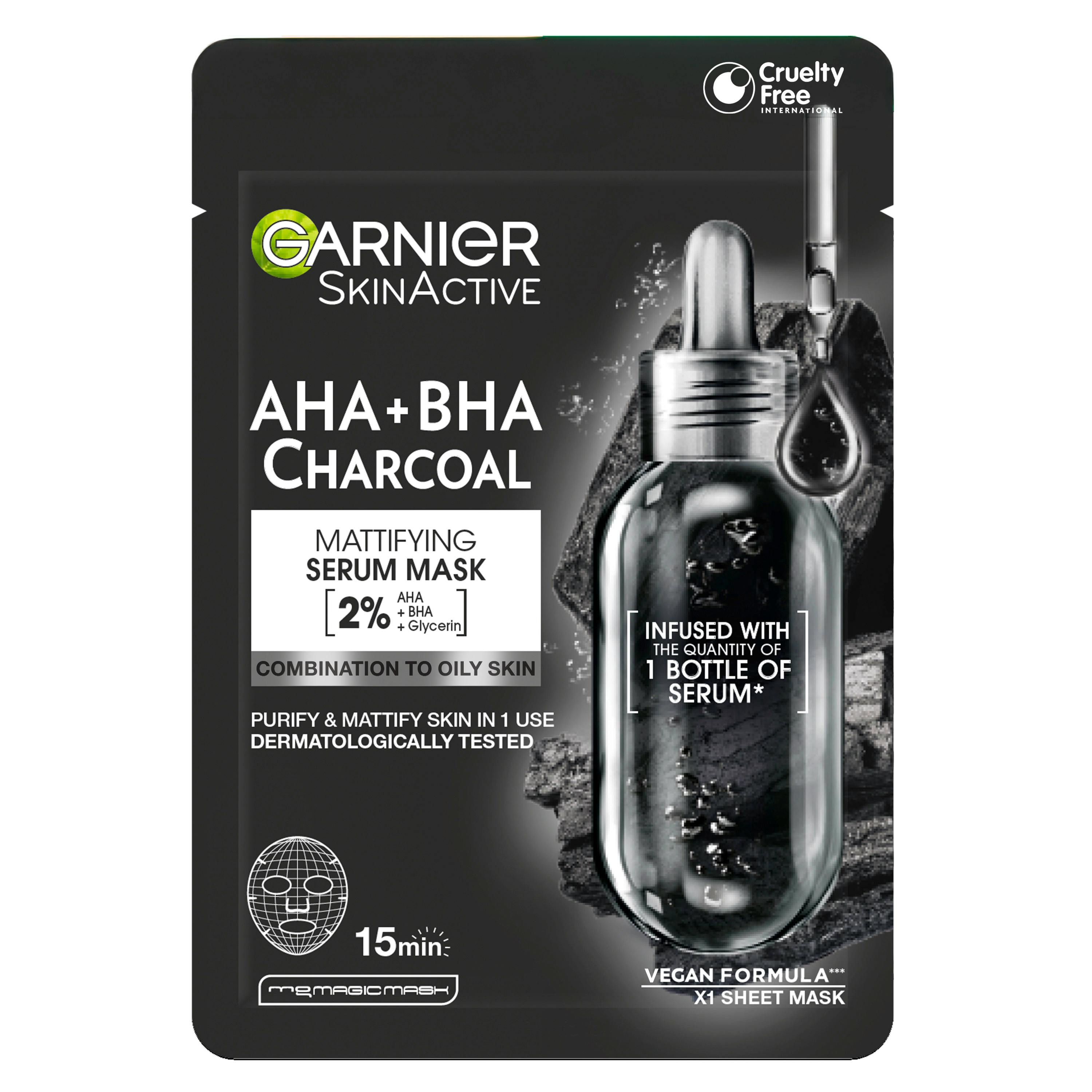 Garnier Skin Active Pure Charcaol Black Algae Purifying & Hydrating Pore-tightning Sheet Mask 1 stk