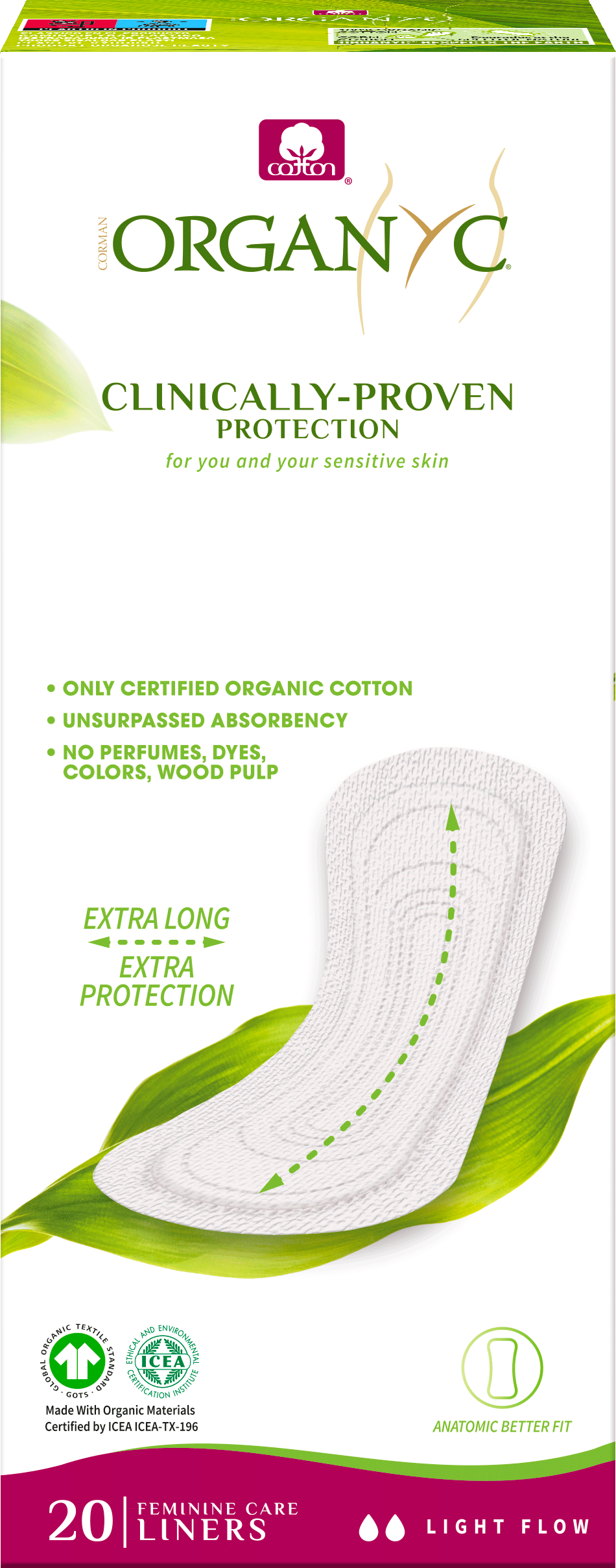 Organyc Maxi Panty Liners 20 pcs