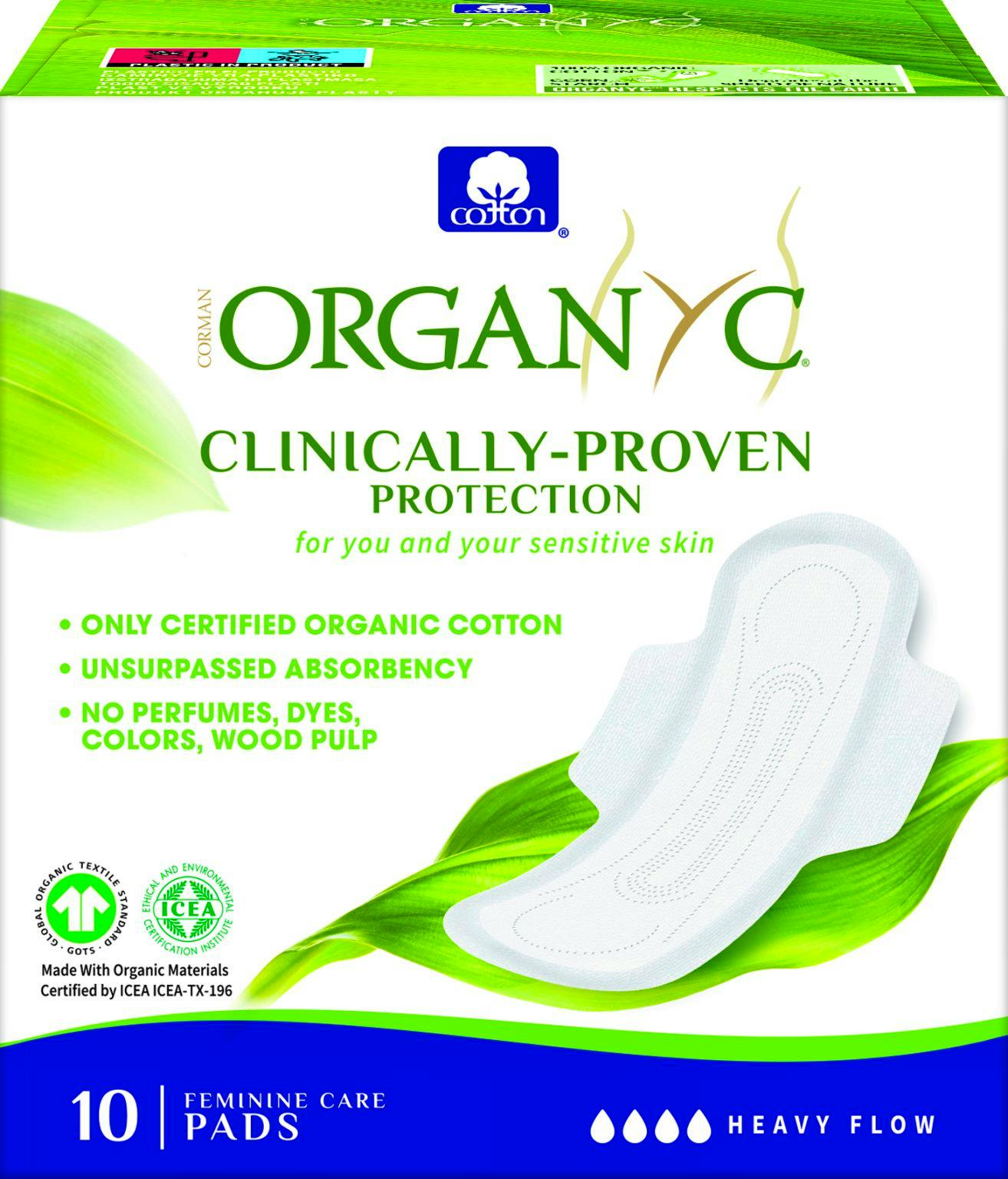 Organyc Heavy Flow Pads With Wings 10 pcs