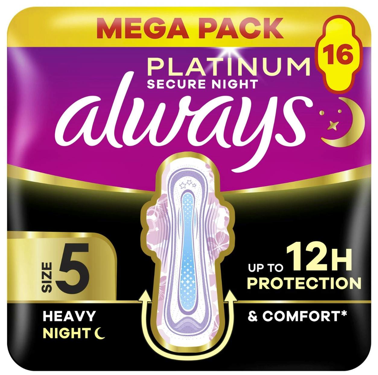 Always Platinum Pads Secure Night Extra Size 5 16 kpl