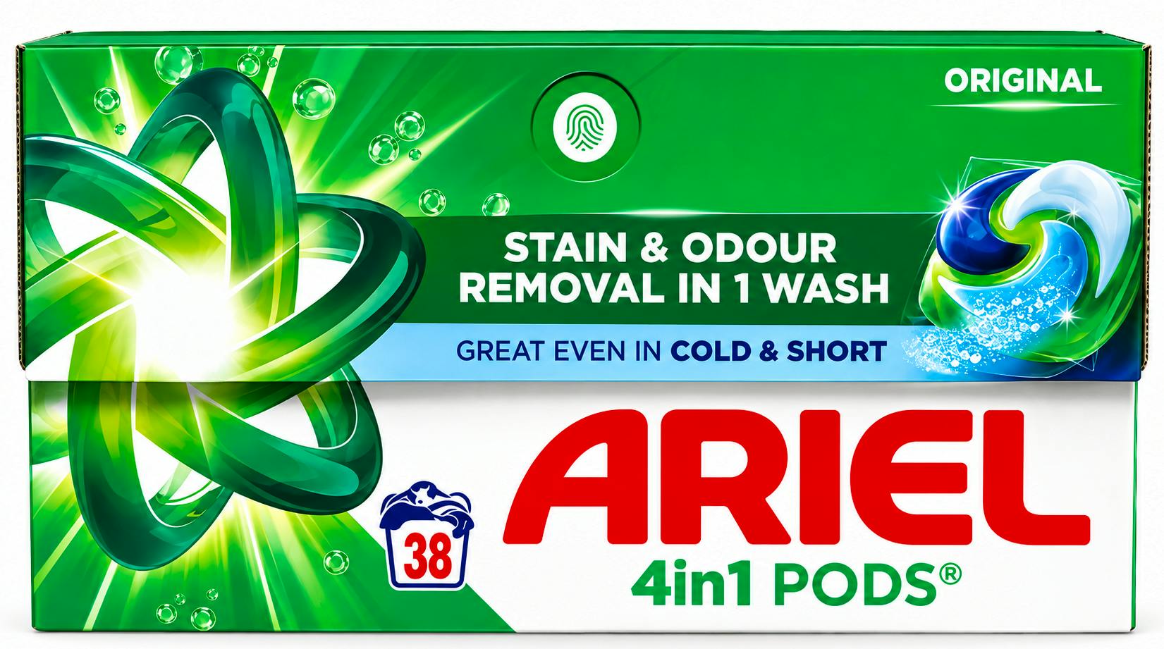 Ariel Laundry Detergent Pods Stain & Odour Remover 38 kpl