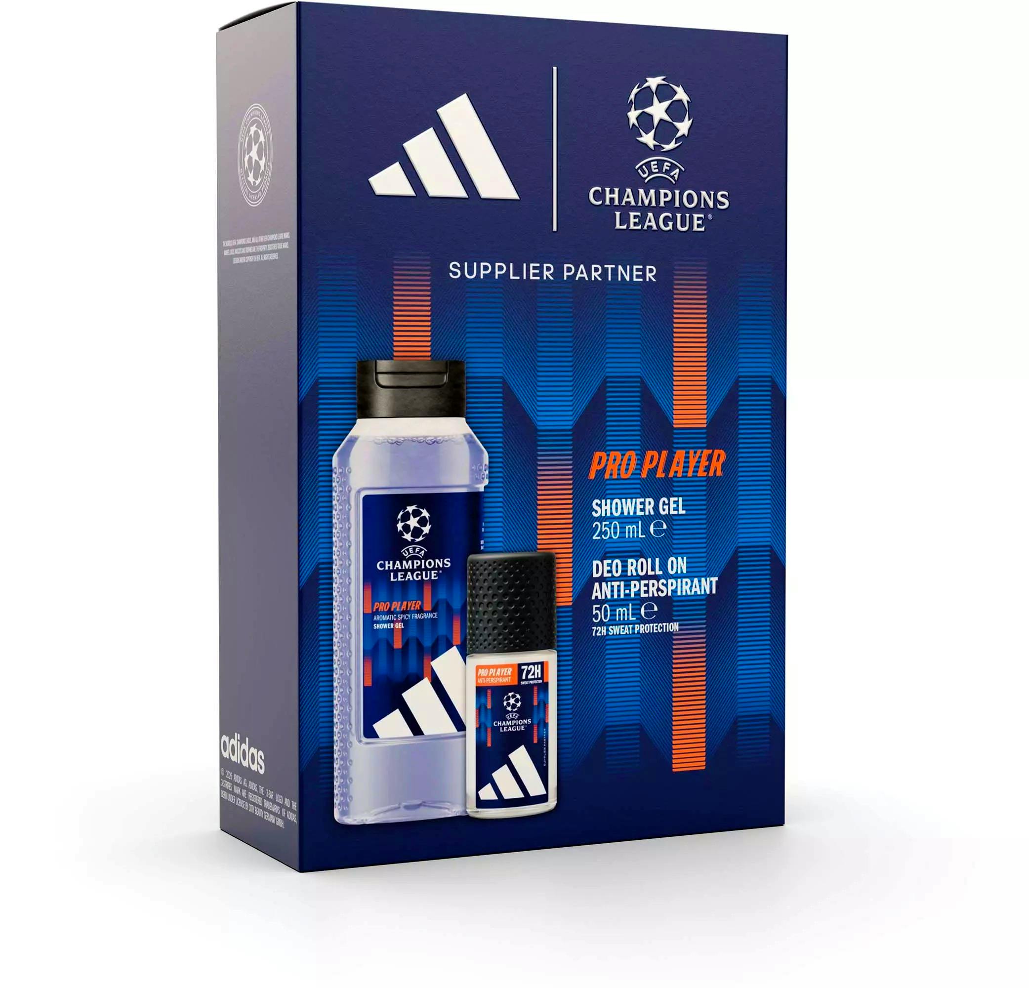 Adidas Gift Set UEFA Pro Player Shower Gel & Roll On 250 ml + 50 ml