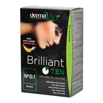 DermaV10 Brilliant Ten Hair Colour 0.1 Black 1 stk