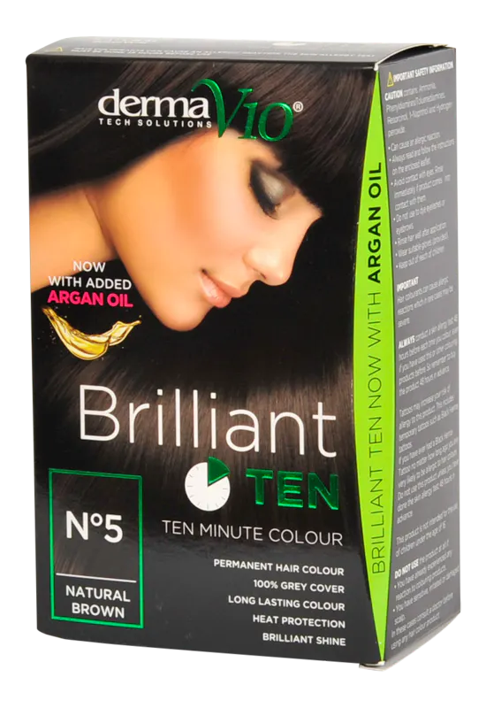 DermaV10 Brilliant Ten Hair Colour 5 Natural Brown 1 pcs