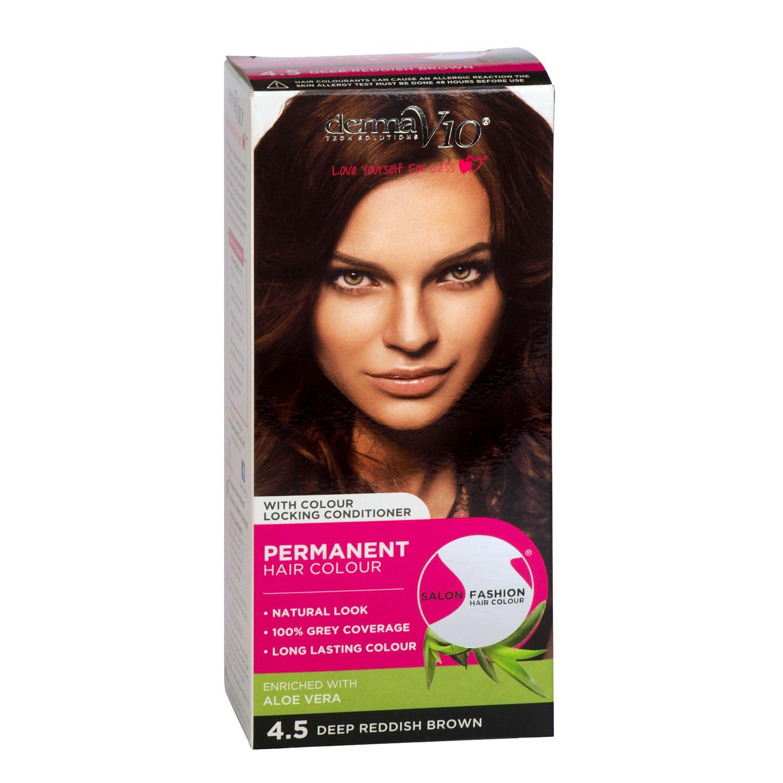 DermaV10 Salon Fashion Hair Colour Deep Reddish Brown 1 pcs - £2.61