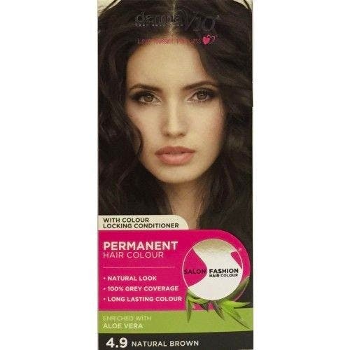 DermaV10 Salon Fashion Hair Colour Natural Brown 1 st