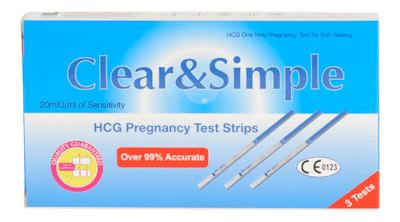 Clear &amp; Simple 3 Zwangerschapsteststrips 3 st