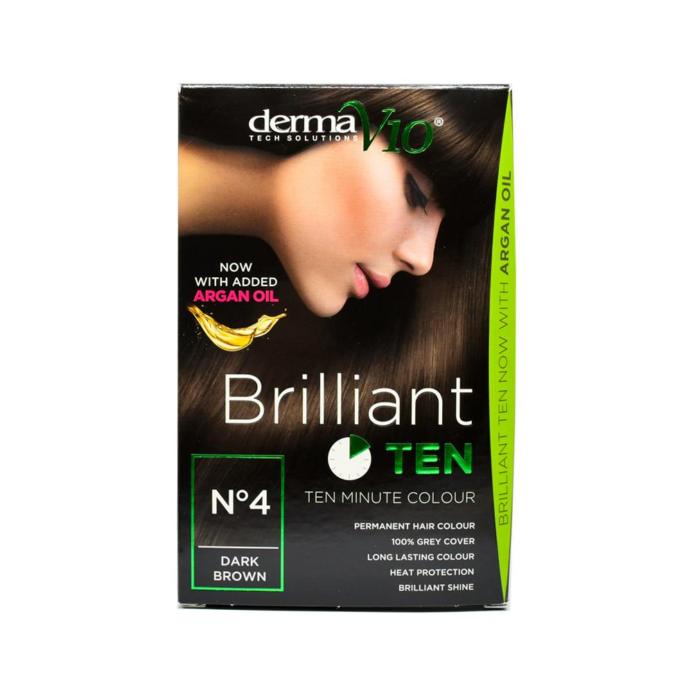 DermaV10 Brilliant Ten Hair Colour 4 Dark Brown 1 st