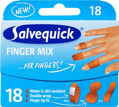 Salvequick Finger Mix Band Aids 18 pcs