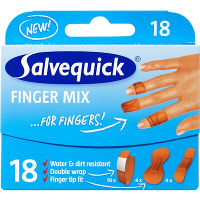Salvequick Finger Mix Band Aids 18 pcs