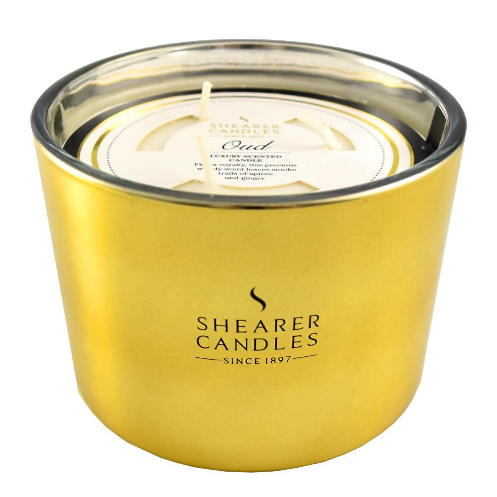 Shearer Candles Duftlys Metallic Gold Jar Oud 1 stk 89.95 kr